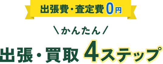 出張費・査定費0円 簡単出張買取4ステップ